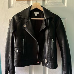 TopShop moto jacket - black, faux leather